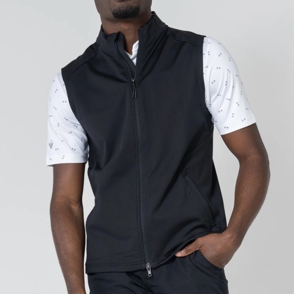 LEVELWEAR Resort Men Vest Farm Neck Black